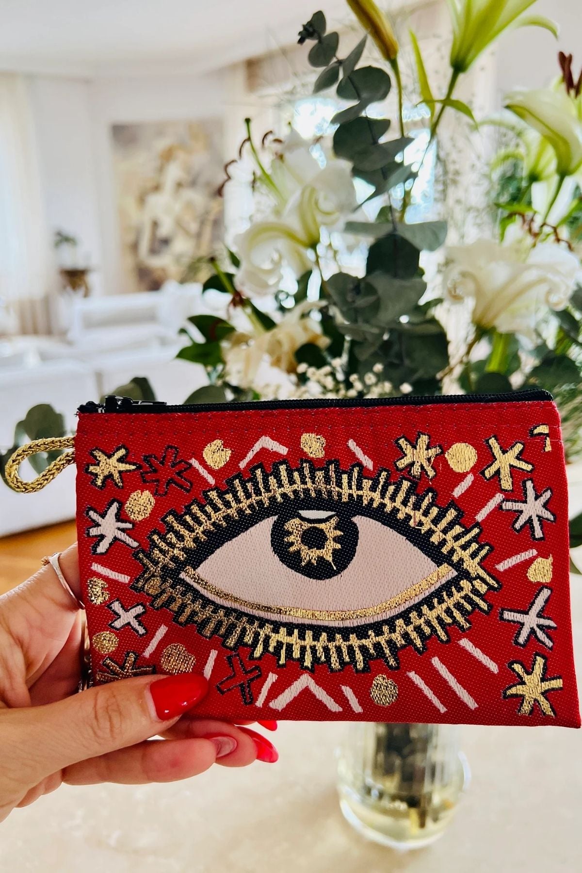 Göz Baskılı Kumaş Çantalar