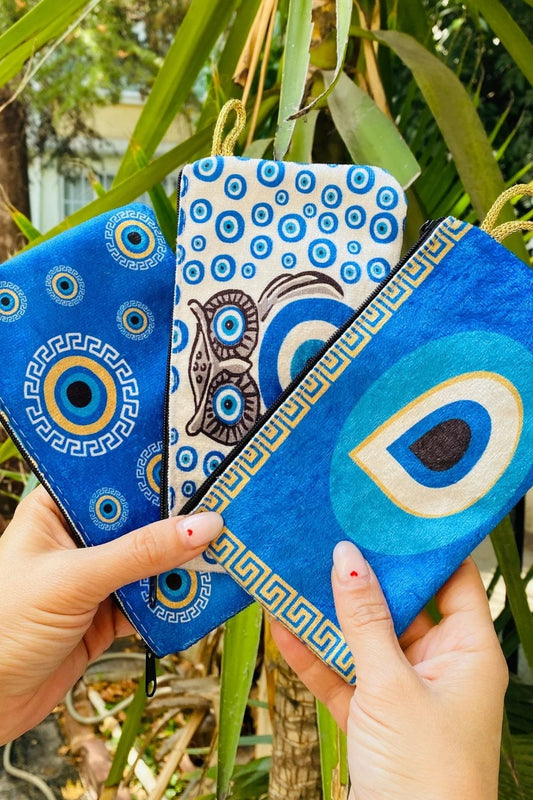 Nazar Boncuk Baskılı Kumaş Çantalar