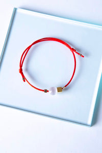 Dilek Bilekliği - Talia - Selenit Kristalli ve Kırmızı İpli