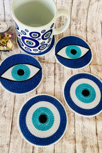 Nazar Boncuk Desenli Bardak Altlığı