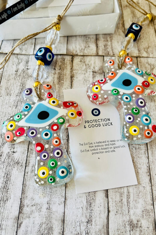 Haç Nazar Boncuğu Duvar Süsü