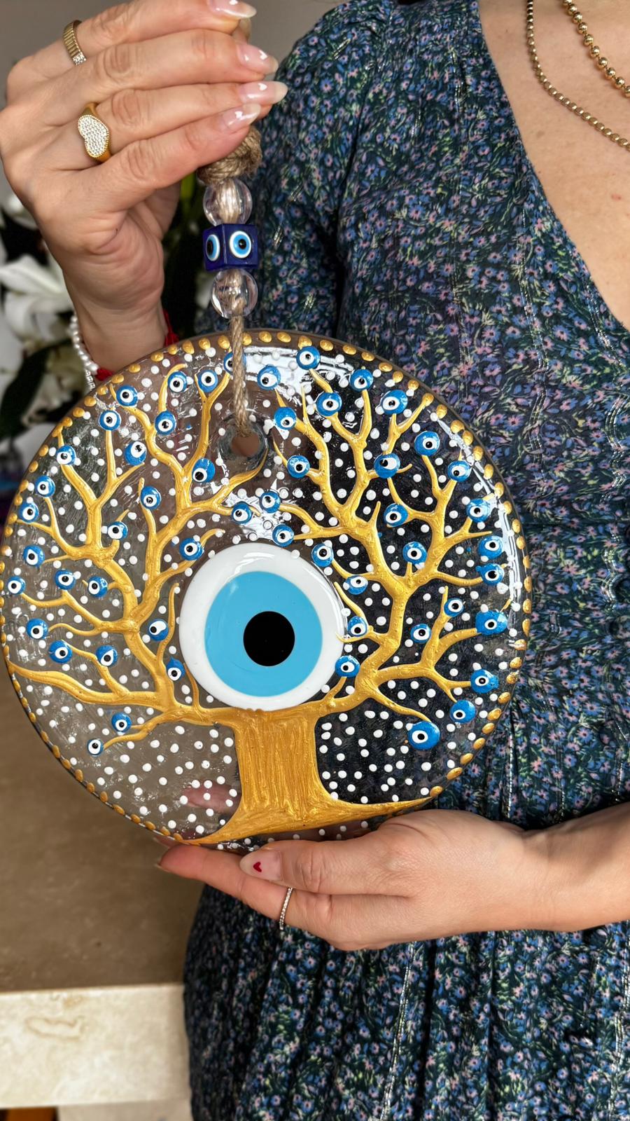 VANZO Hayat Ağacı Nazar Boncuklu Duvar Süsü 22 cm