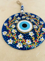 ZAHIRE El Boyaması Nazar Boncuğu Duvar Süsü 22 CM
