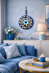 ZAHIRE El Boyaması Nazar Boncuğu Duvar Süsü 22 CM