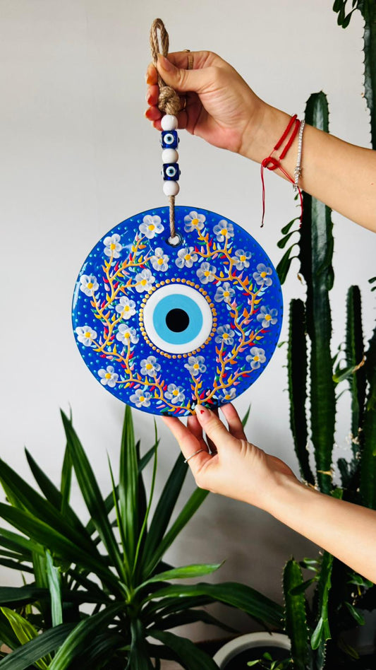 ZAHIRE El Boyaması Nazar Boncuğu Duvar Süsü 22 CM