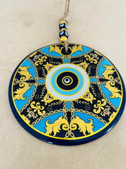 MEVA El Yapımı Cam Nazar Boncuğu Duvar Süsü 20 cm