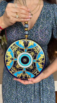 MEVA El Yapımı Cam Nazar Boncuğu Duvar Süsü 20 cm