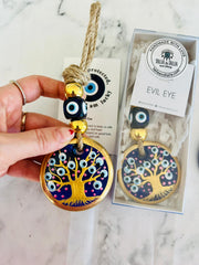 Bisko Hayat Ağacı Nazar Boncuklu Cam Duvar Süsü