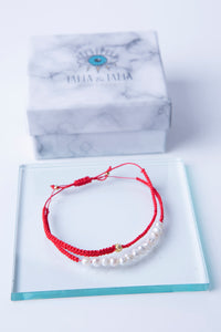 Kırmızı İp ve Gerçek İnci Bileklik