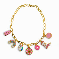 Happy Çocuk Charm Altın Kaplama Kolye