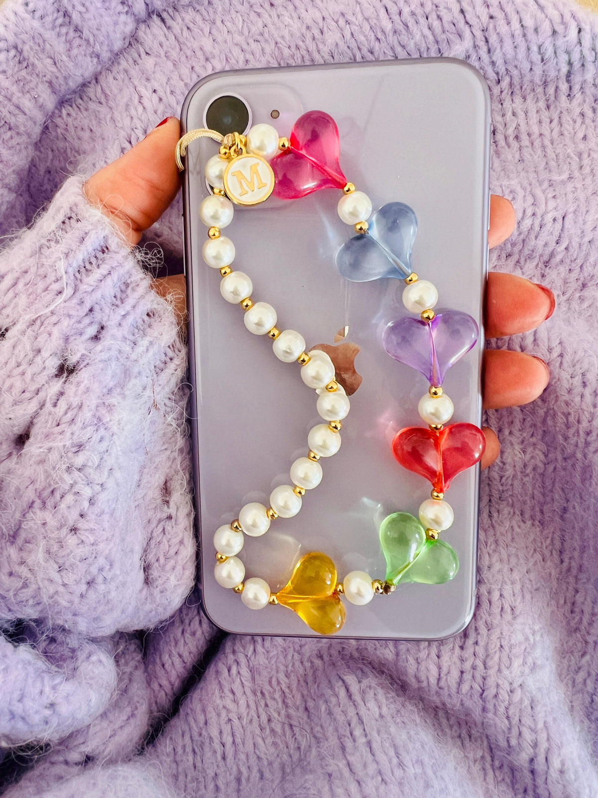 Mirna Harfli Kalp Telefon Askısı