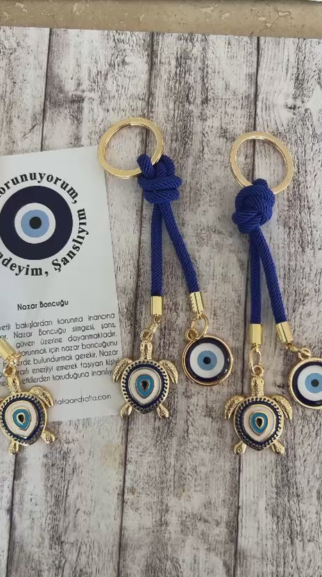 Poksi Kaplumbağa Nazar Boncuklu Anahtarlık
