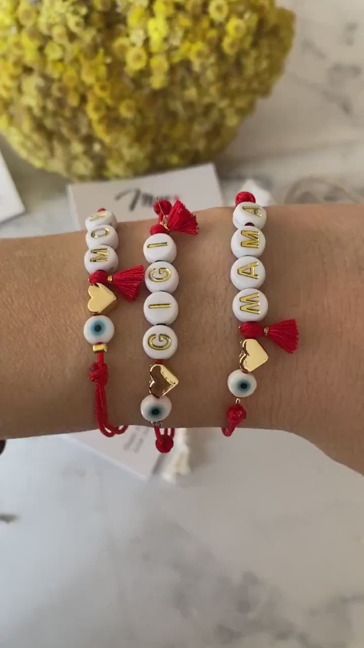 İsime Özel Kırmızı İp Bileklik