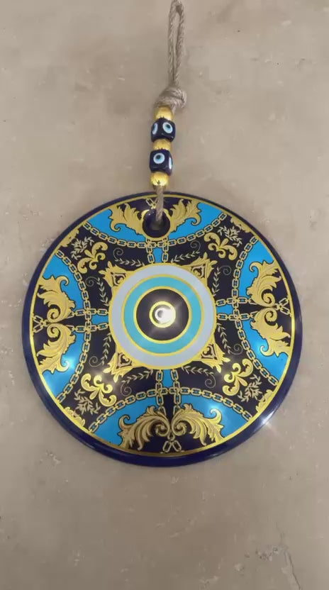 MEVA El Yapımı Cam Nazar Boncuğu Duvar Süsü 20 cm